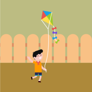 Baby Flying The Kite Vector