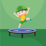 Baby Jumping On Trampoline vECTOR