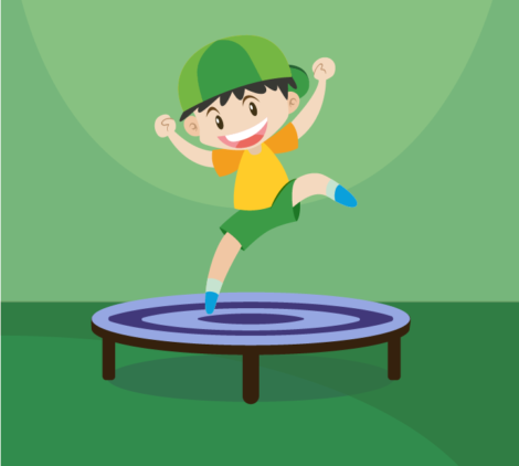Baby Jumping On Trampoline vECTOR