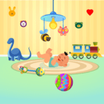 Baby Laying And Giggling Vector