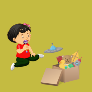 Baby PLaying With Rattles Vector