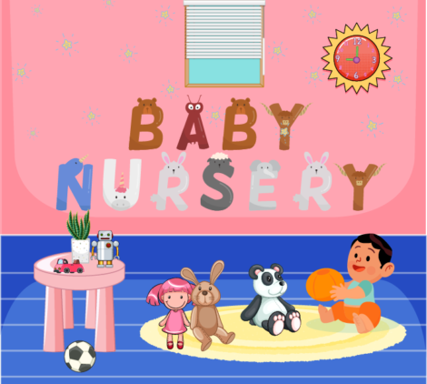 Baby Playing In Nursery Vector