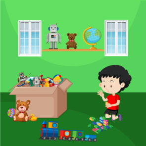 Baby Playing In Play Area Vector