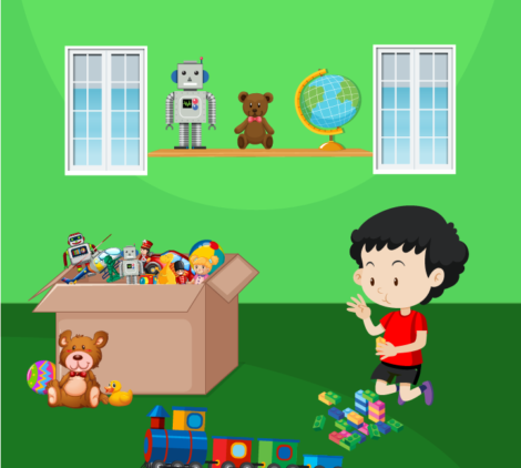 Baby Playing In Play Area Vector