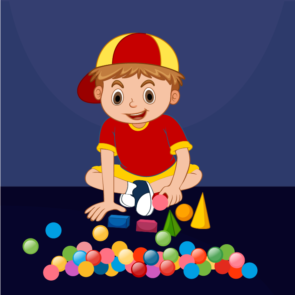 Baby Playing with Balls Vector