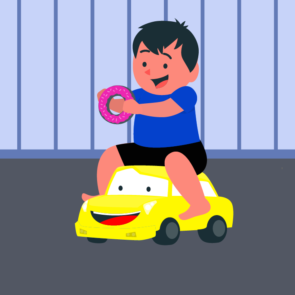 Baby Riding The Car Vector