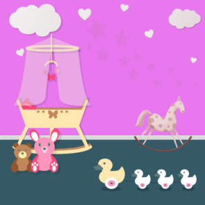 Baby Room With Cot Vector