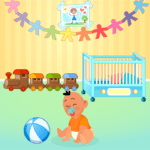 Baby Sitting and playing In Room Vector