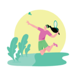 Bedminton Player With Racket Vector Illustration