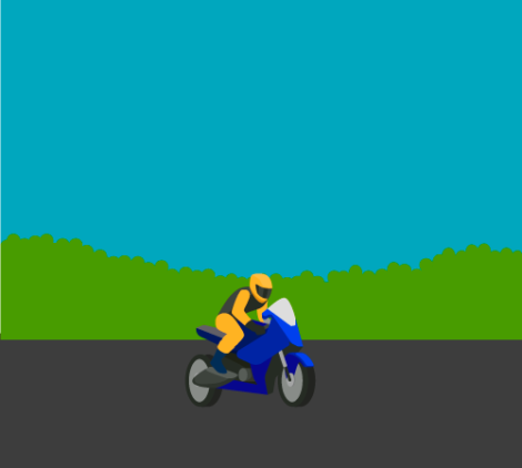 Biker Driving Motorbike Vector