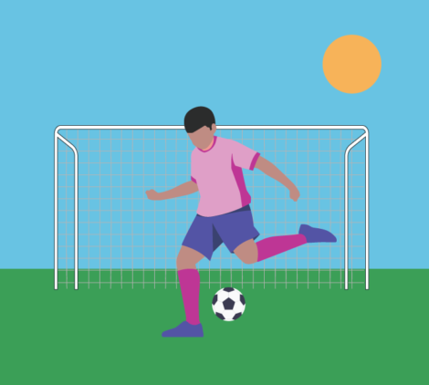 Boy Playing Football Vector