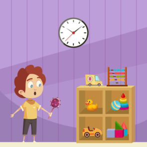 Boy Playing With Rattle Toy Vector