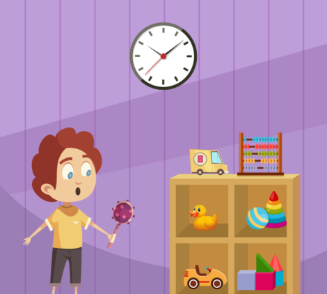 Boy Playing With Rattle Toy Vector