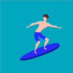 Boy Surfer Riding Vector