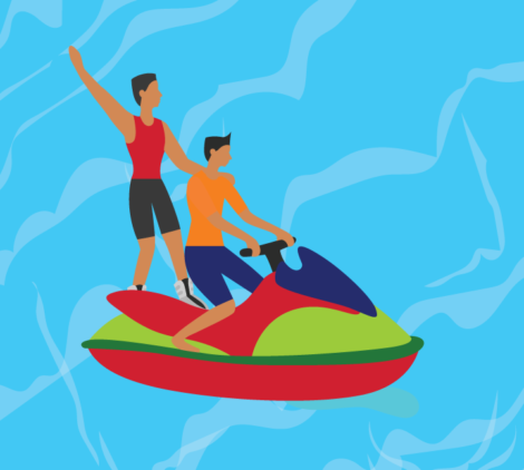 Boys Riding Jet Ski Vector