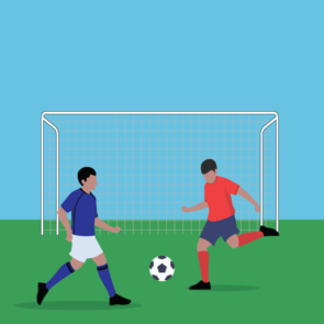 Character Playing Soccer Vector Illustration