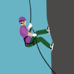 Climbing Hangs On Rope Vector