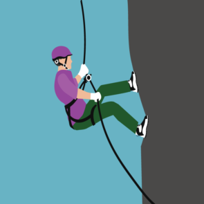 Climbing Hangs On Rope Vector