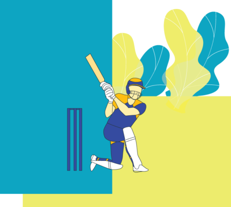 Cricket Player Vector Illustration