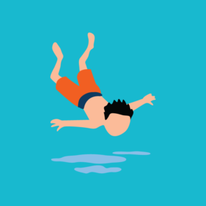Faceless Boy Swimmer Vector