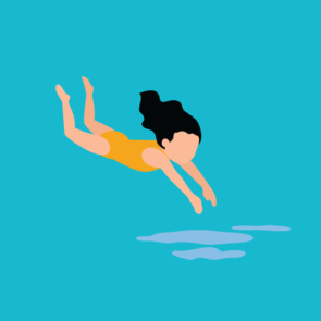 Faceless Girl Swimmer Vector