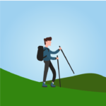 Faceless Hiking Boy Vector
