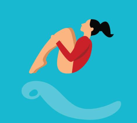 Female In Pool Gymnastic Vector