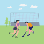 Field Hockey Vector Illustration