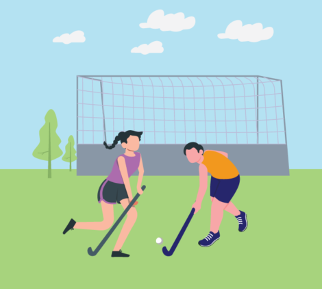 Field Hockey Vector Illustration