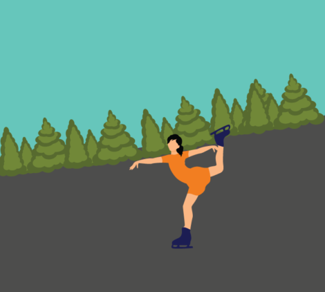Girl Skating Vector