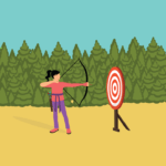 Girl With Bow Aiming Vector