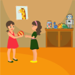 Girls Playing With Ball Vector