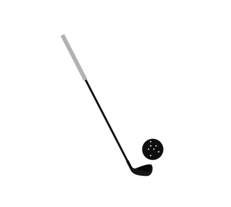 Golf Stick With Ball Vector