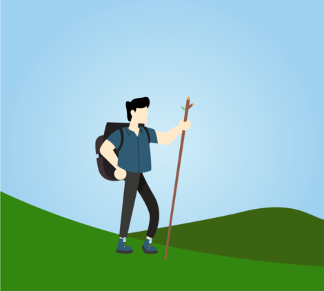 Hiking Man Vector