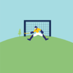 Hockey Goal Keeper Vector Illustration