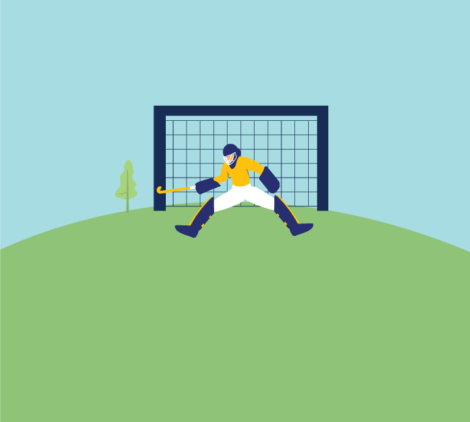 Hockey Goal Keeper Vector Illustration