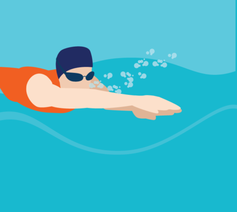 Male Swimmer Vector Illustration