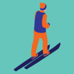 Skier In Snow Vector