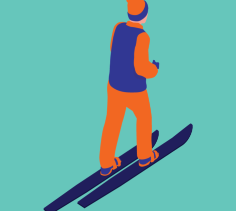 Skier In Snow Vector