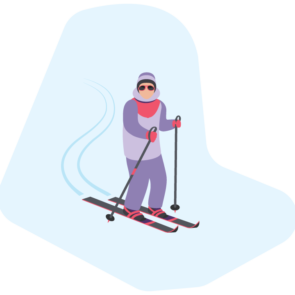 Skier Skiing On The Snow Vector