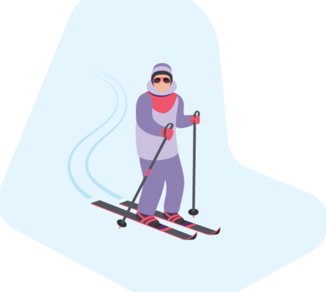 Skier Skiing On The Snow Vector