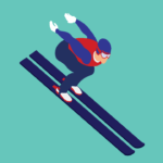 Skier Vector Illustration