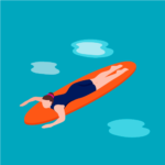 Surfing Girl Vector