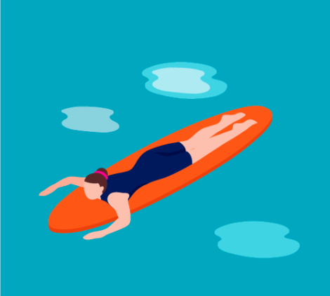 Surfing Girl Vector