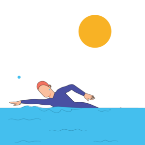 Swimming In Sea Vector