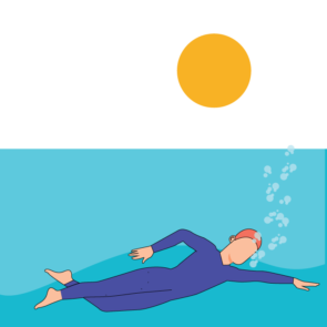 Swimming Under Sea Vector