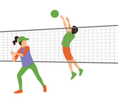 Volleyball Boy And Girl Vector