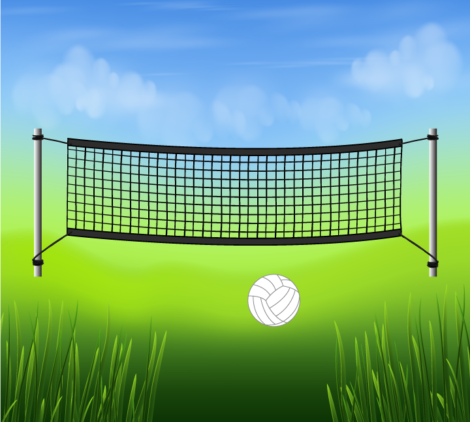 Volleyball Ground with Net Vector