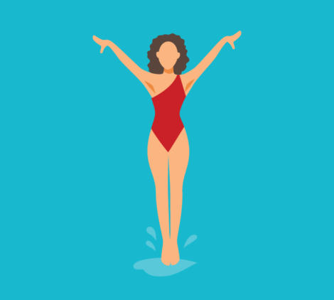 Woman Diving Vector
