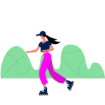 Woman roller Skating Vector